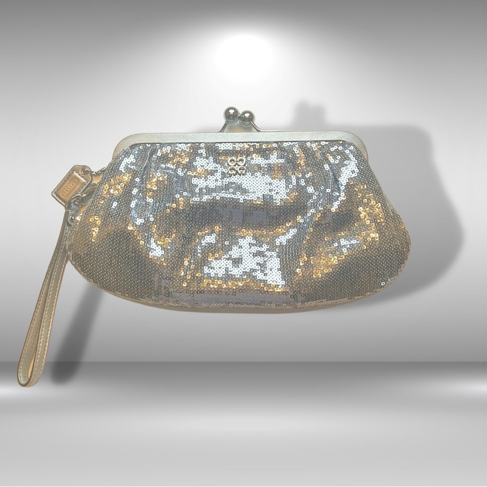 Silver Coach Wristlet